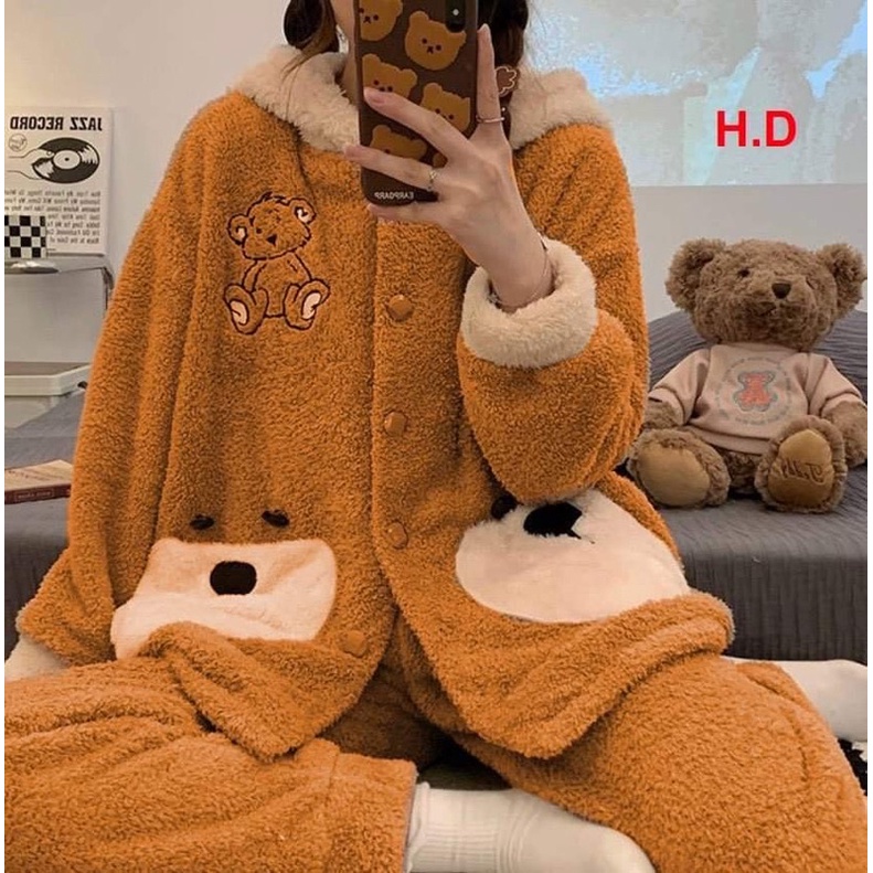 Bộ gấu nâu thêu HD12