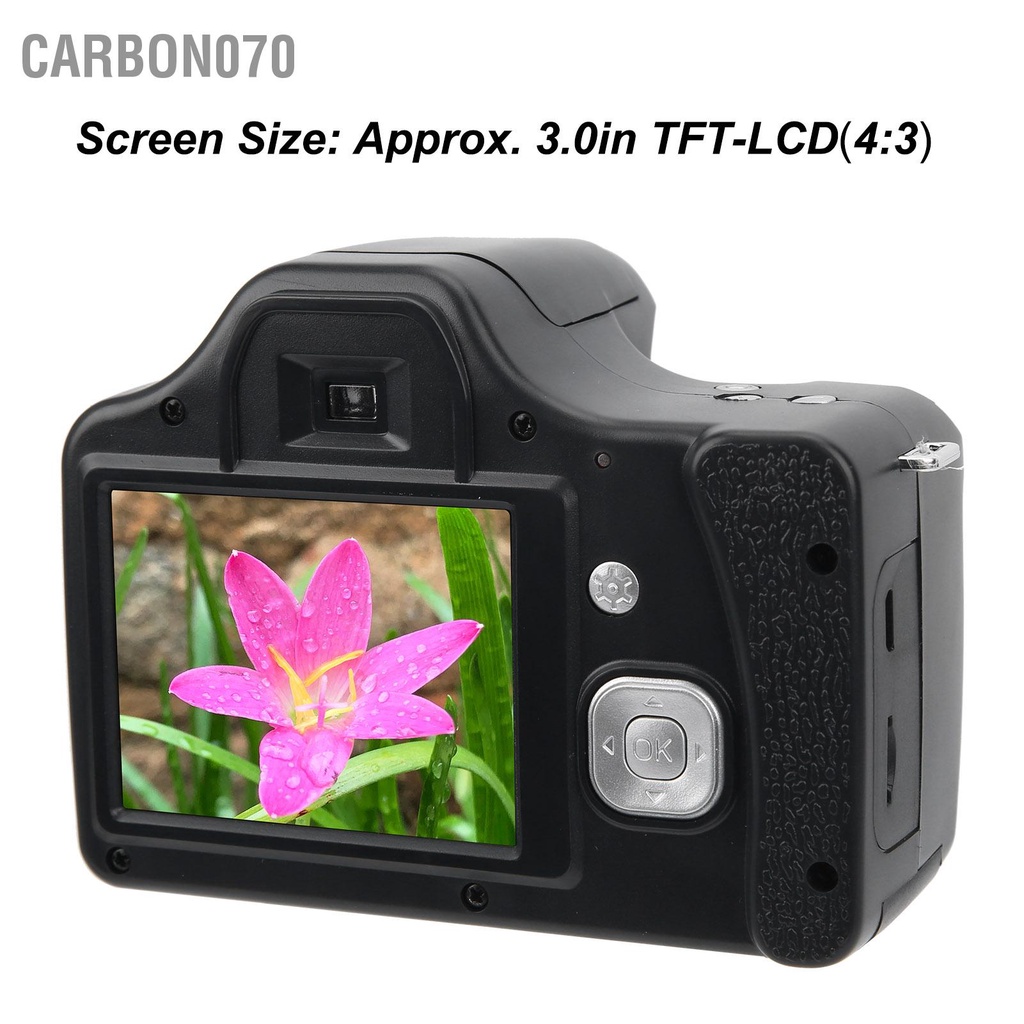 [Hàng Sẵn] Máy Ảnh Kỹ Thuật Số 3.0 in Màn hình LCD 18X Zoom HD SLR Tiêu cự dài cầm tay【Carbon070】