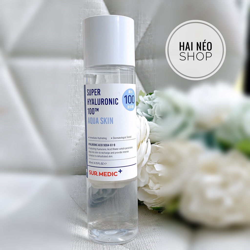 [DATE 05/12/2024] Nước hoa hồng cấp nước sâu cho da căng mọng SUR.MEDIC Super Hyaluronic 100tm Aqua Skin 140ml (Hàn)