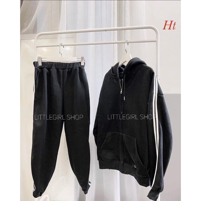 Bộ nỉ khoá 2 sọc dọc thân H2B877