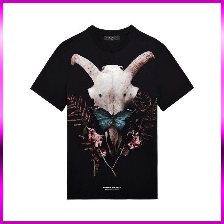 Áo Mikenco ILLUSION. Áo Thun Unisex Mikenco Đầu Sừng Check App Bướm Bay.