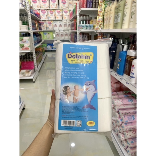 Khăn vải khô Dolphin 300g cho em bé, siêu tiện lợi cho bé yêu