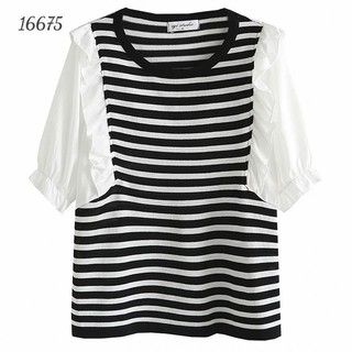 Áo kiểu BIGSIZE Tay Phối Bèo 16675