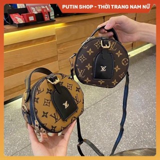 Túi Đeo Chéo Nữ Nhỏ Gọn màu đen nâu , Túi xách đeo vai LV dáng tròn mini sang chảnh phong cách thời trang Putin Shop
