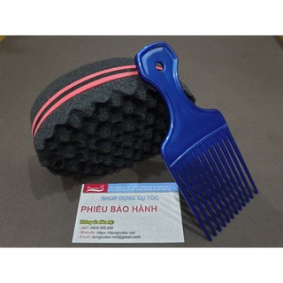 Mút xốp đánh phồng tạo kiểu tóc xoăn. lược premlock chải tóc xoăn cho nam.