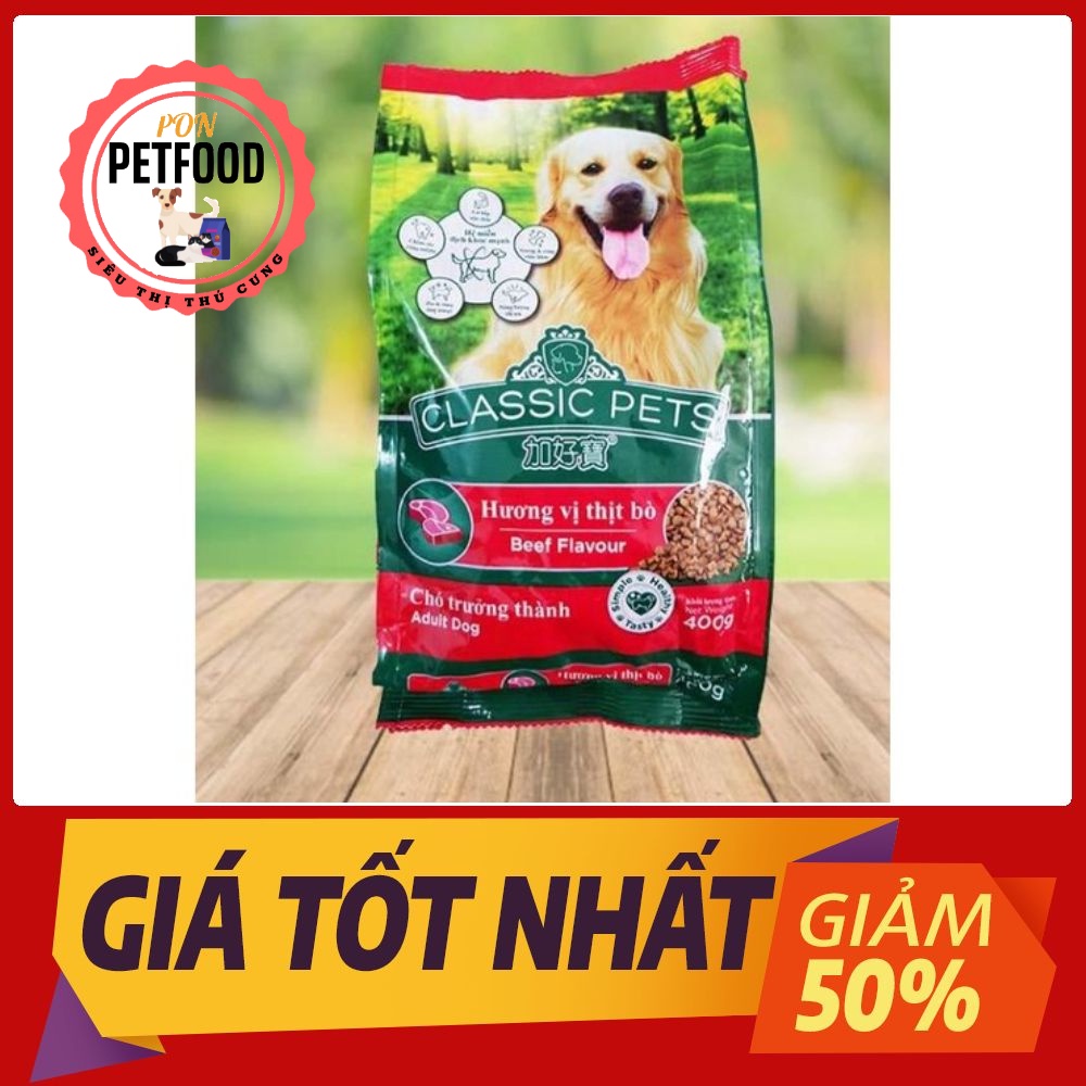 Classic pet thức ăn hạt cho chó hương vị thịt bò [400 g]