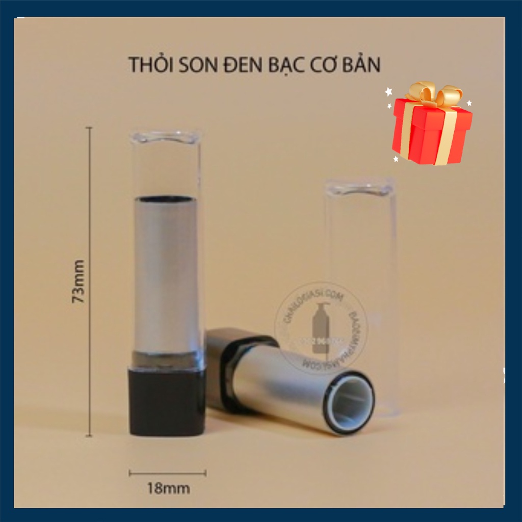 COMBO 5THỎI SON RỖNG ĐEN BẠC CƠ BẢN