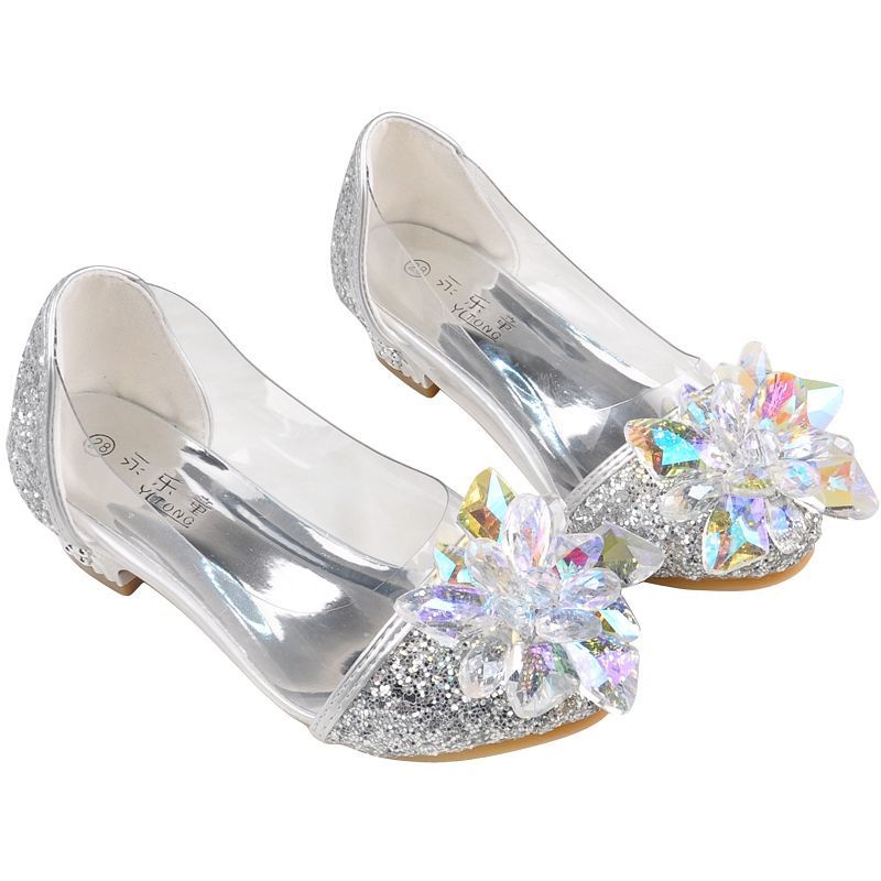 Giày Cao Gót Công Chúa Lọ Lem Đính Đá Pha Lê Cho Bé Gái