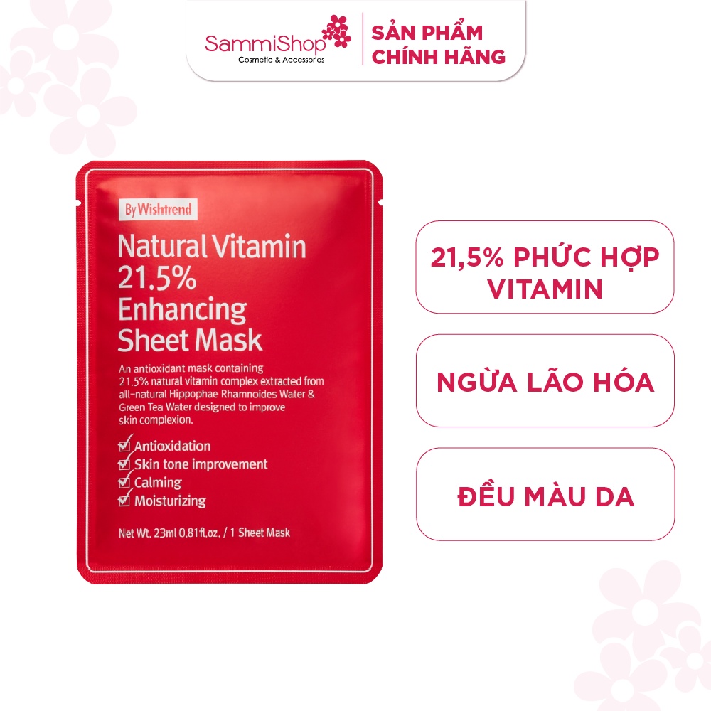 Mặt nạ bywishtrend Natural Vitamin 21.5 Enhancing Sheet Mask