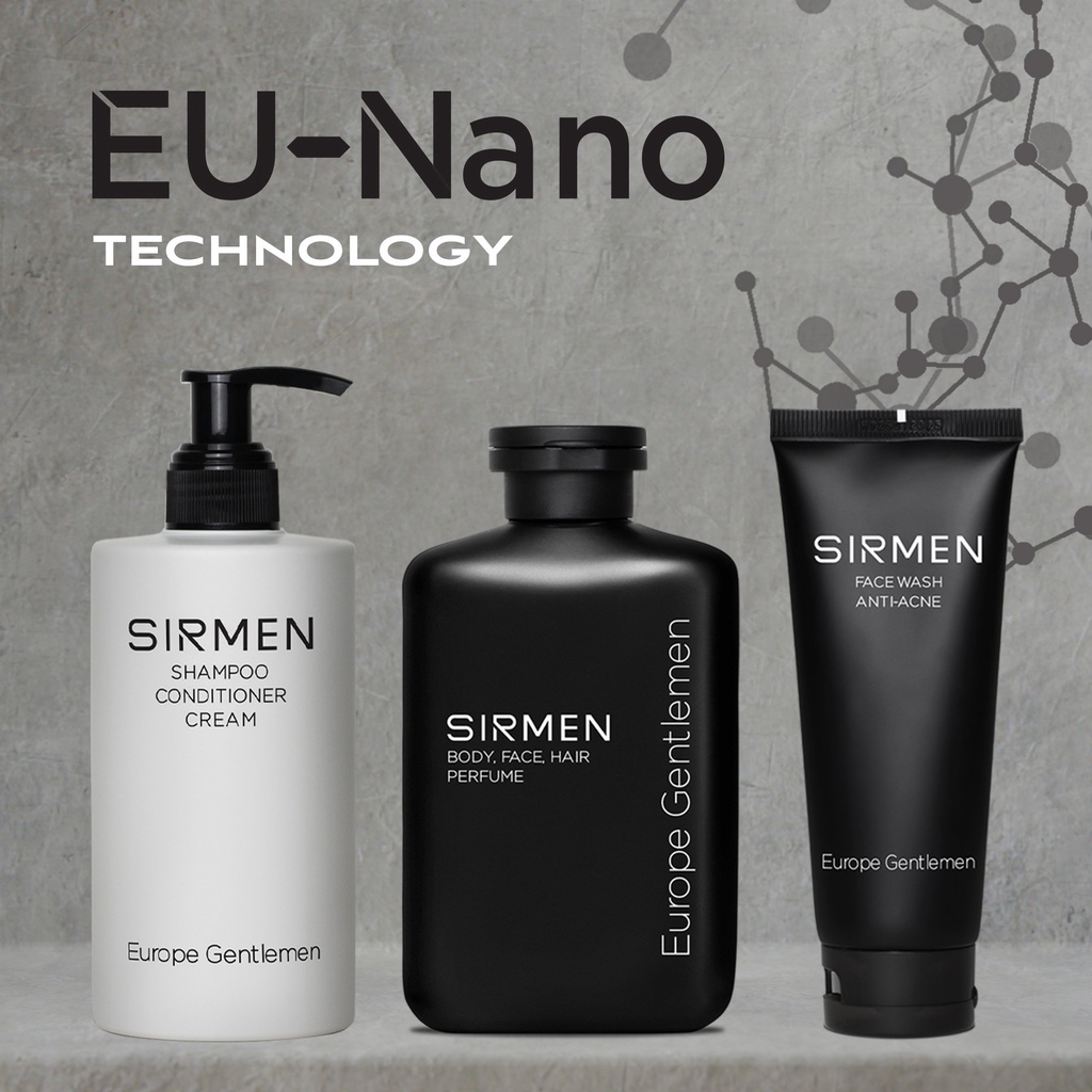 [COMBO 2 CHAI] Sữa tắm gội nam 4 in 1 hương nước hoa châu Âu SIRMEN Europe Gentlemen cao cấp 350g công nghệ EU-Nano