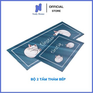 Thảm Lau Chân Nhà Bếp Chùi chân trải sàn phòng khách phòng tắm 3d chống trượt cao cấp đế cao su hút nước
