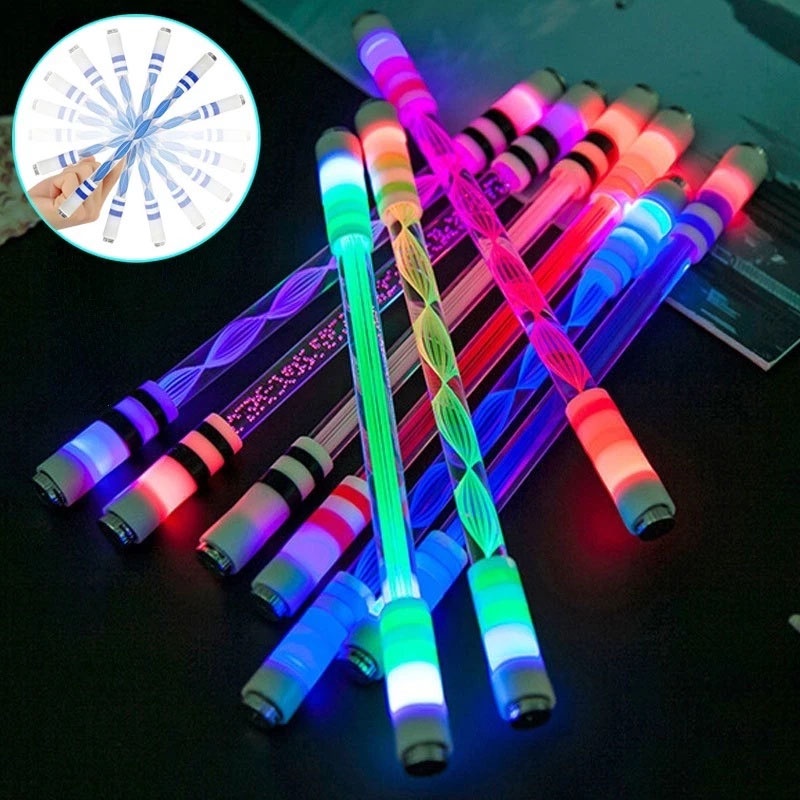 Bút Quay Nghệ Thuật Phát Sáng Mod Có Đèn Led Đổi Màu Cá Tính Với Sao Bơ Viết Mực Xoay đẹp Dễ Thương Pen Spinning