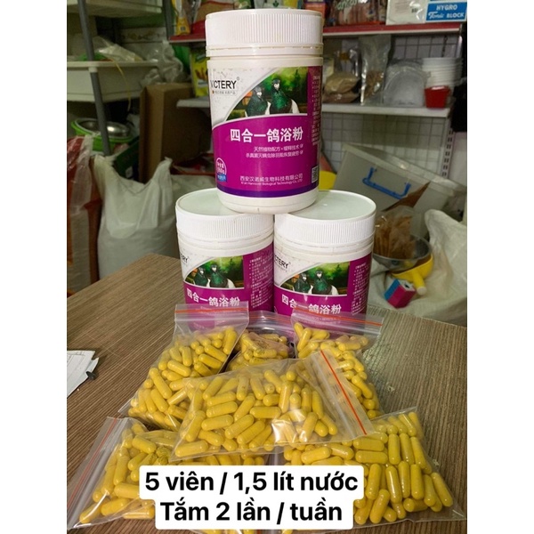 5 viên tắm thảo dược chim vẹt , bồ câu, gà đá ...