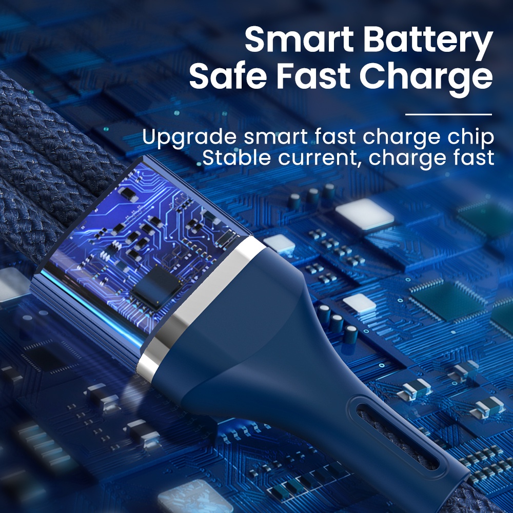 Dây Cáp Sạc Nhanh 6A 66W 3 Trong 1 Cho Huawei Xiaomi Android