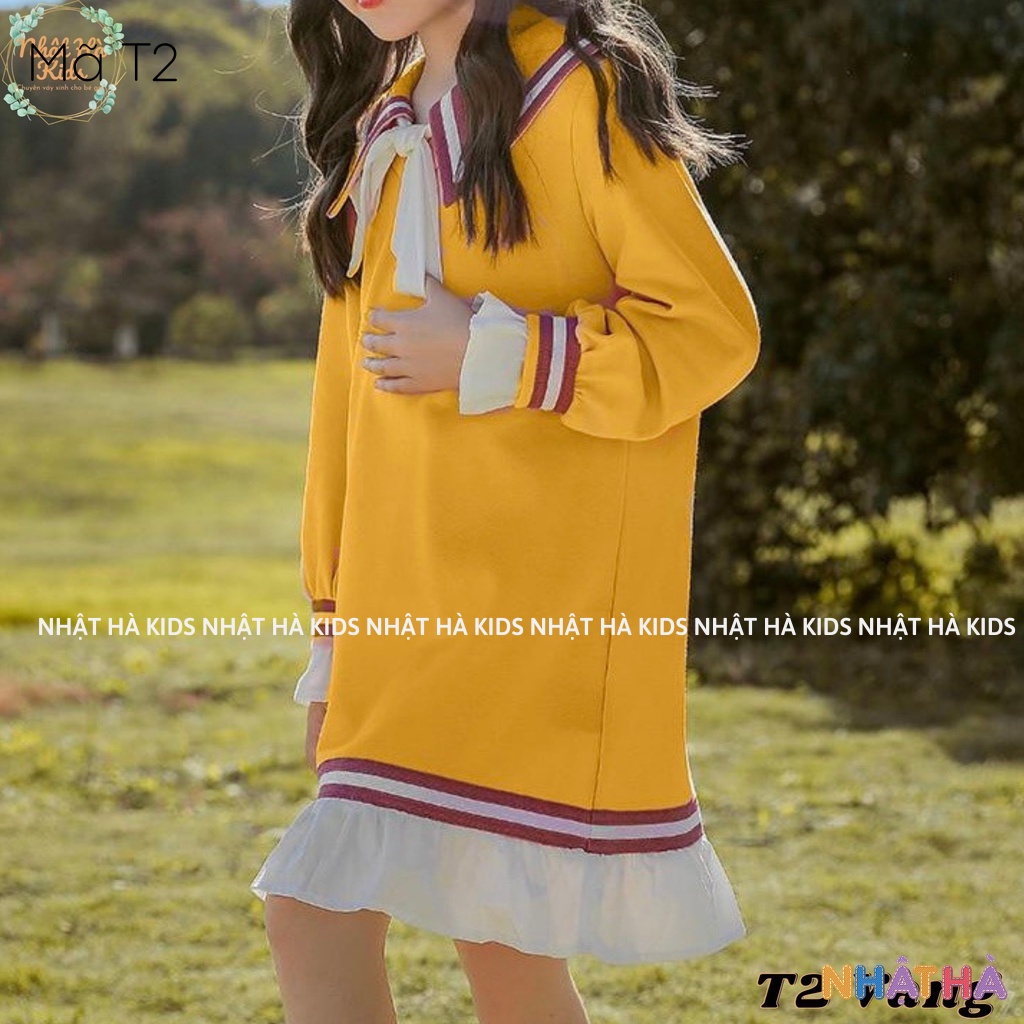 Váy bé gái nỉ thu đông NHẬT HÀ size đại 11-45kg siêu ấm cổ thủy thủ cực xinh