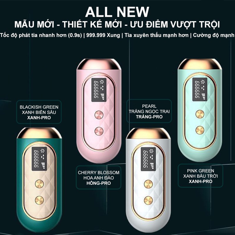 Máy triệt lông mini IPL Laser Kính Thạch Anh không đau triệt lông tận gốc vĩnh viễn,an toàn Lisa Beauty