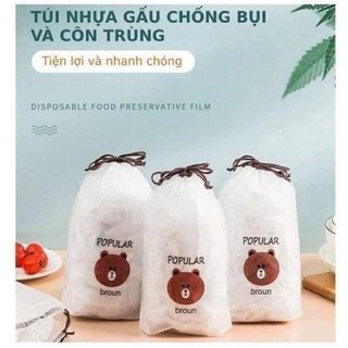 Túi bọc thực phẩm, màng bọc thực phẩm có chun gấu 100 chiếc 1 gói