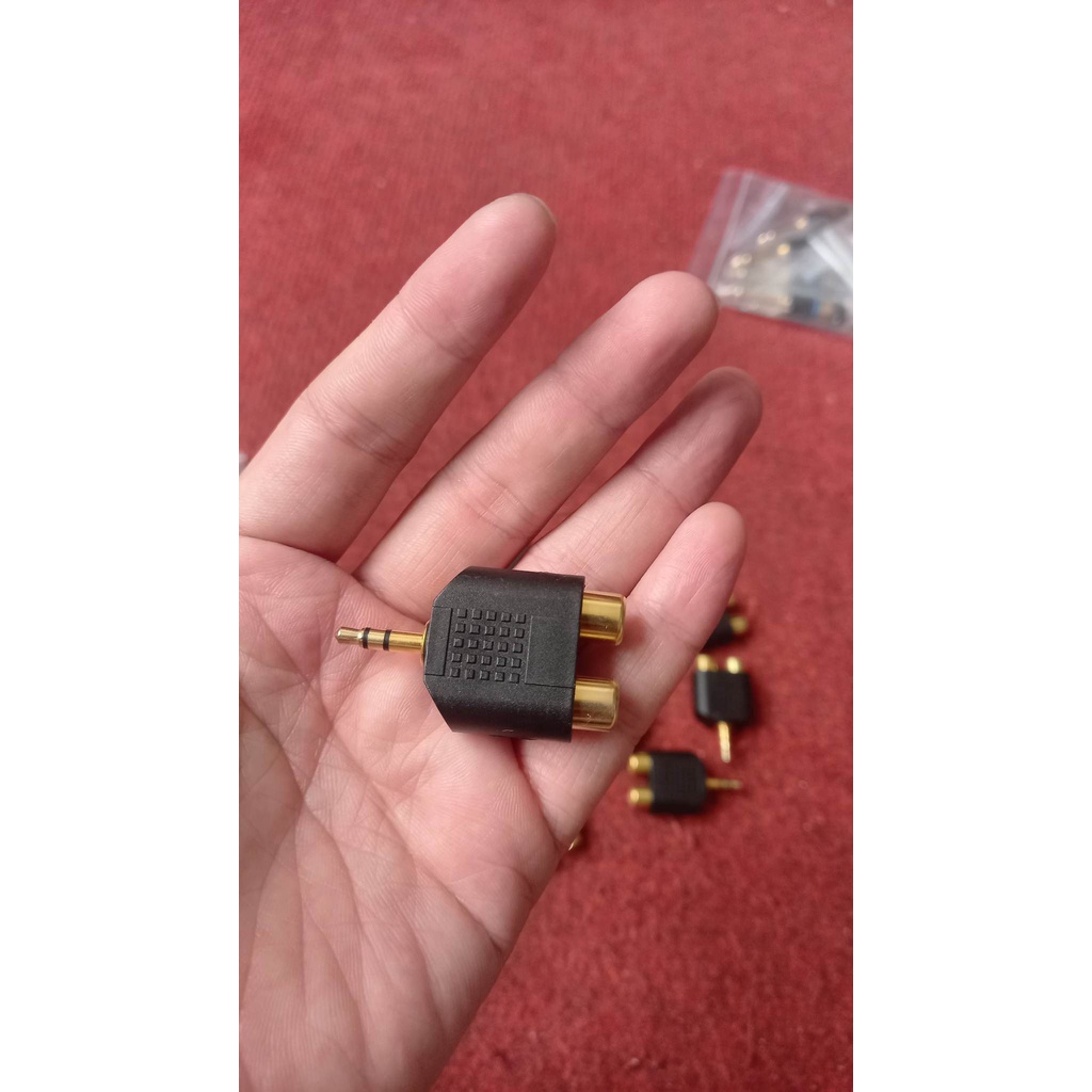 Jack cắm chuyển đổi âm thanh Jack cắm 3.5mm sang 2 đầu hoa sen AV ( 2 RCA )