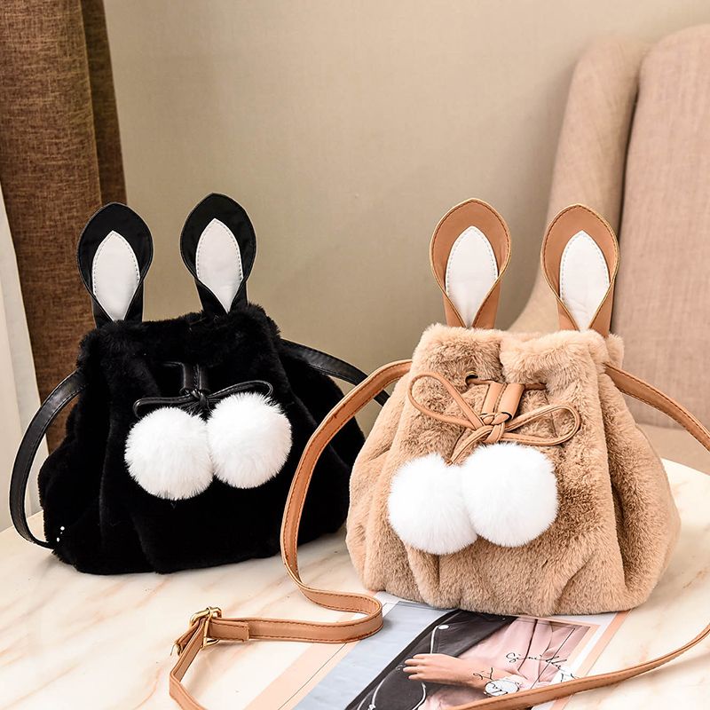Túi Đeo Chéo Dây Rút Hình Thỏ Dễ Thương Cho Nữ