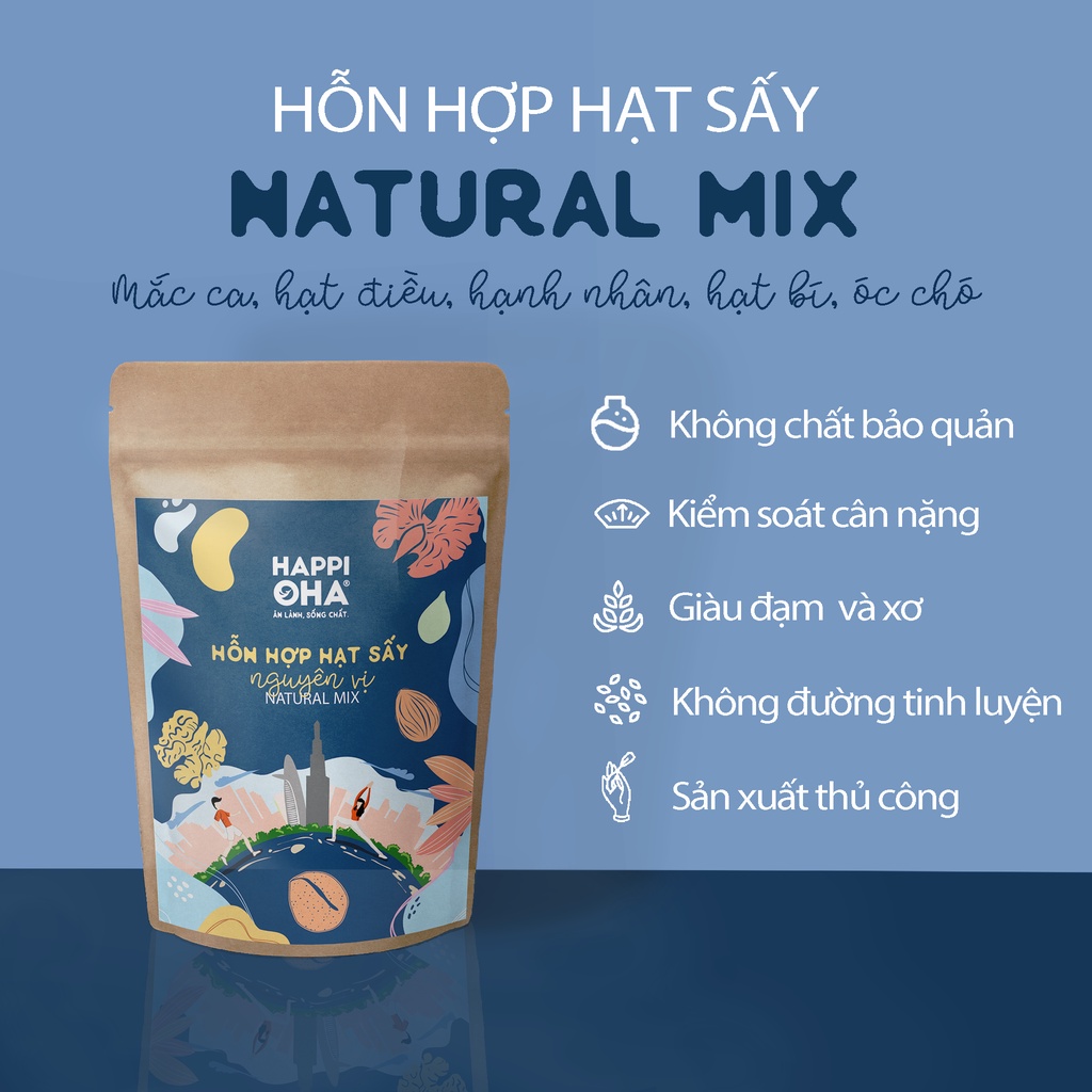 Natural Mix - Hỗn Hợp Hạt Sấy Không Tẩm Vị Túi Dùng Thử 30g