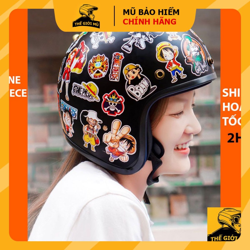 Sticker One piece dán mũ bảo hiểm, vali, laptop, điện thoại PVC chống nước