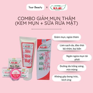Combo Kem Mụn Hoa Đào size bé + Sữa Rửa Mặt Trà Xanh Hoa Đào ThinGroup