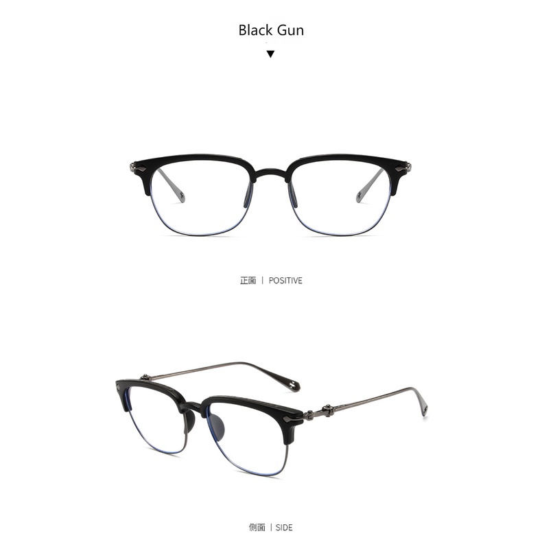 Mắt Kính Nửa Gọng Kim Loại Chống Bức Xạ Thời Trang Cho Nam