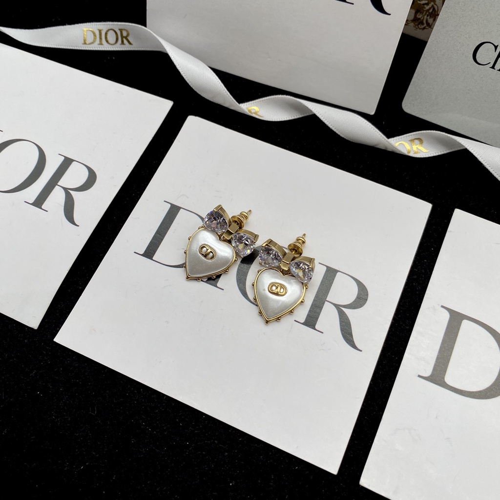 Đôi Bông Tai Mạ Bạc 925 Hình Trái Tim Khắc Chữ Thời Trang