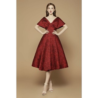Đầm gấm xòe trễ vai siêu sang (size M -->2XL)