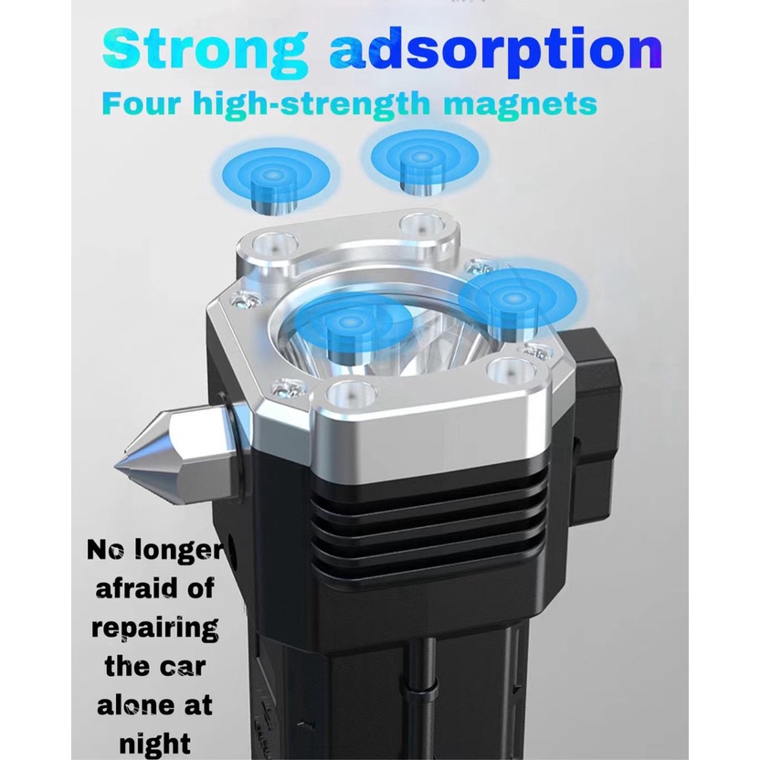 ĐÈN PIN ĐA NĂNG SIÊU SÁNG KÈM BÚA 4 IN 1 VÀ CÁP SẠC USB.AH