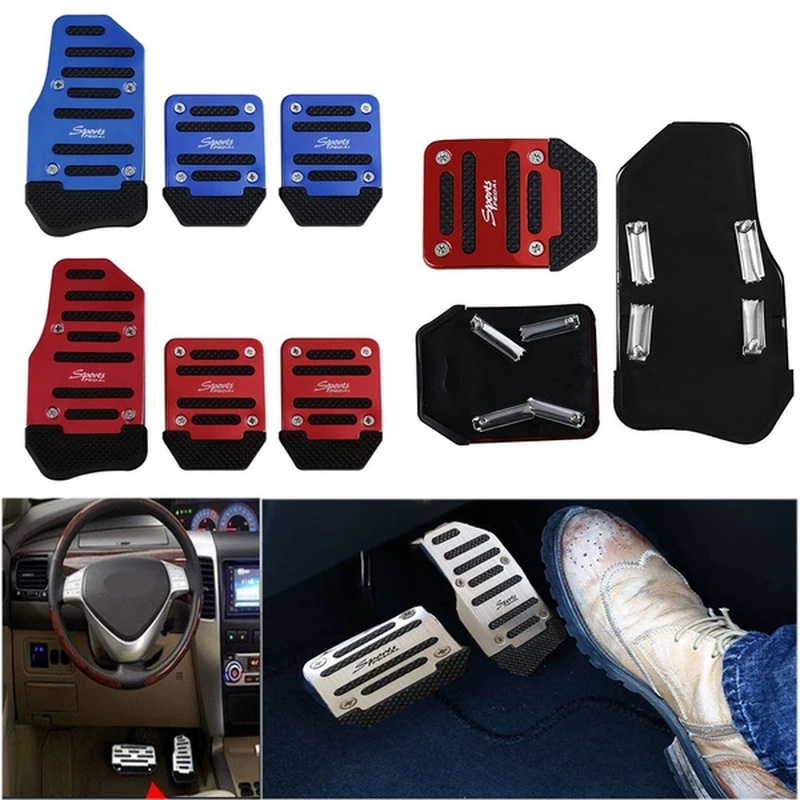 Set 2 / 3 Bàn Đạp Phanh Xe Hơi Bằng Nhôm Chống Trượt