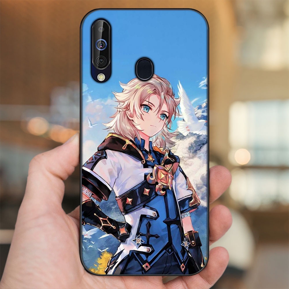 Ốp lưng Samsung A8s, A60, M30 viền đen in hình Albedo Genshin Impact