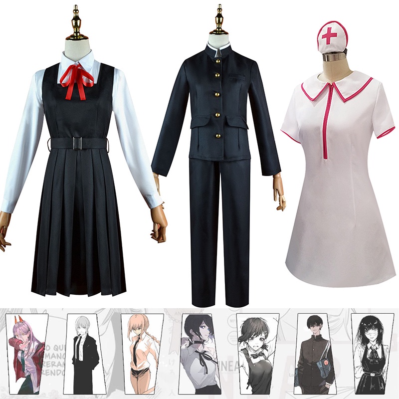 Anime Chainsaw Man Cosplay Makima Cosplay Mitaka Asa Yoshida Cosplay Costume Nurse Uniform Machima Demon Hunter Costume Halloween Carnival
