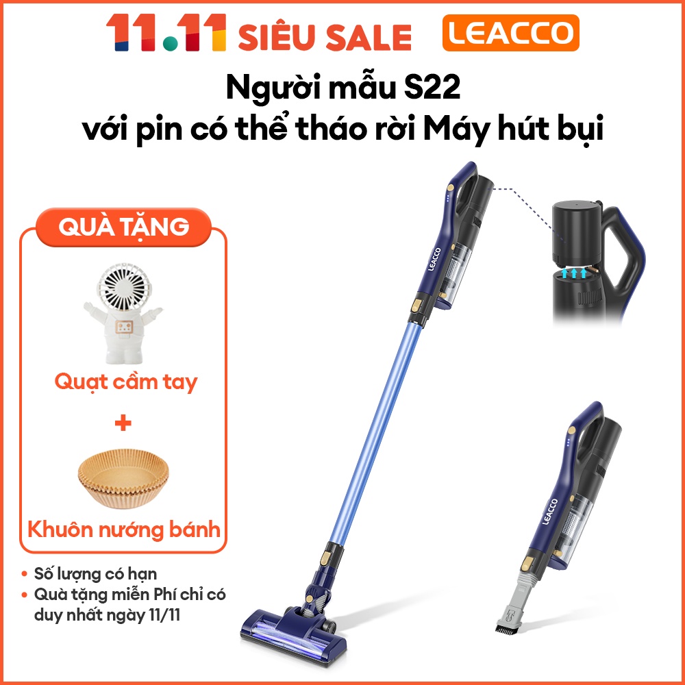 LEACCO S22 Máy hút bụi không dây cầm tay với Máy hút bụi tự động cho gia đình Máy hút bụi hiện đại công suất cao cho gia đình và ô tô 20KPa