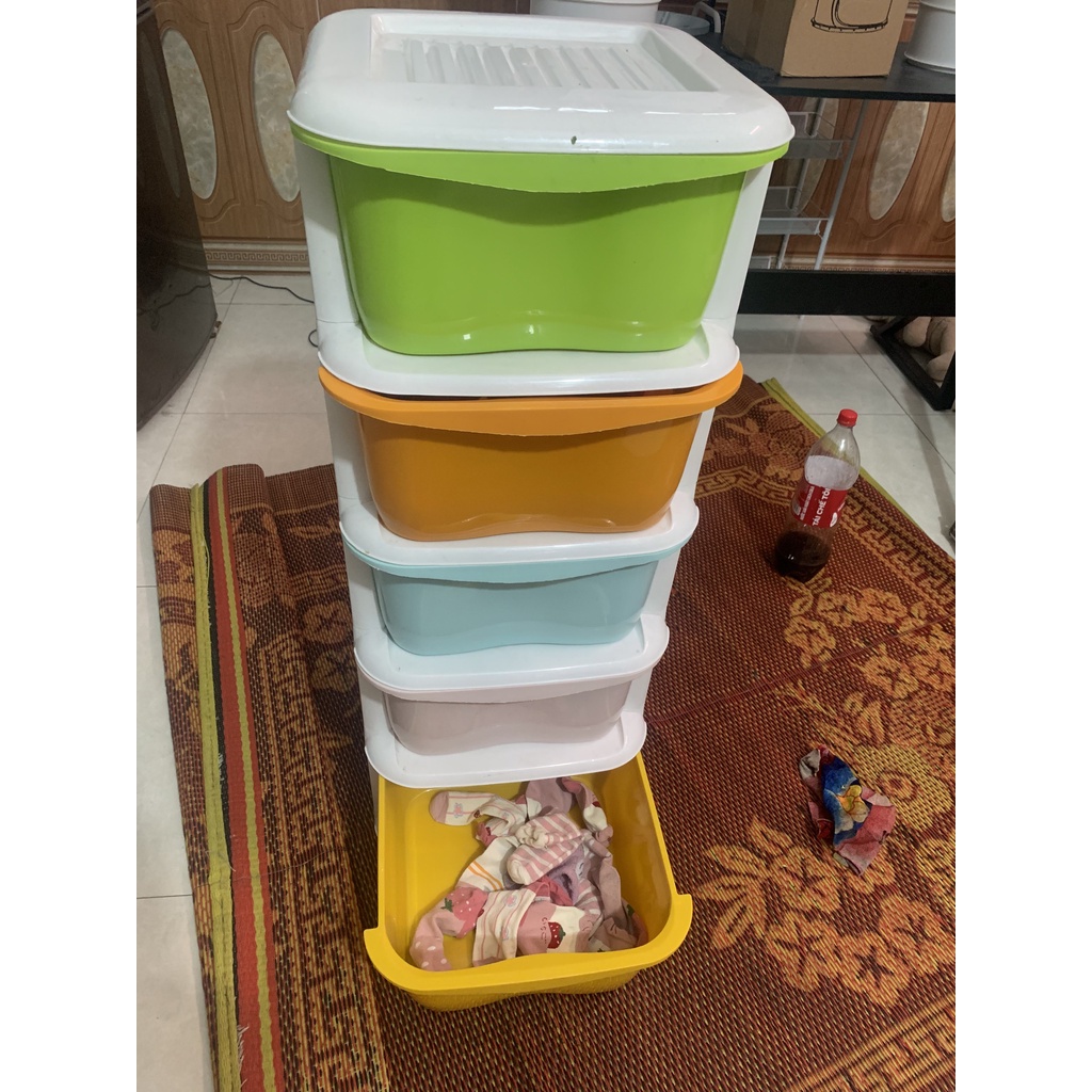 Tủ Nhựa Đa Sắc 5 Tầng, Có Bánh Xe Hàng Việt Nam