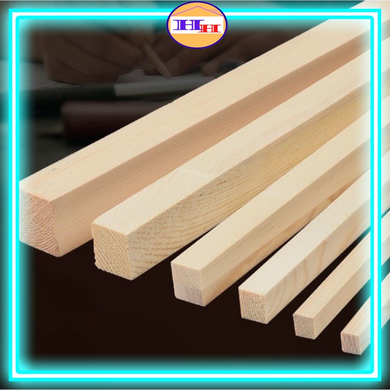 Thanh gỗ thông vuông 4cm và 5cm nhiều kích thước được chà mịn 4 mặt