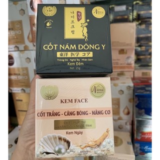 Combo 2 hộp kem face cốt nám đông y nicos 15g và cốt trắng nicos 15g