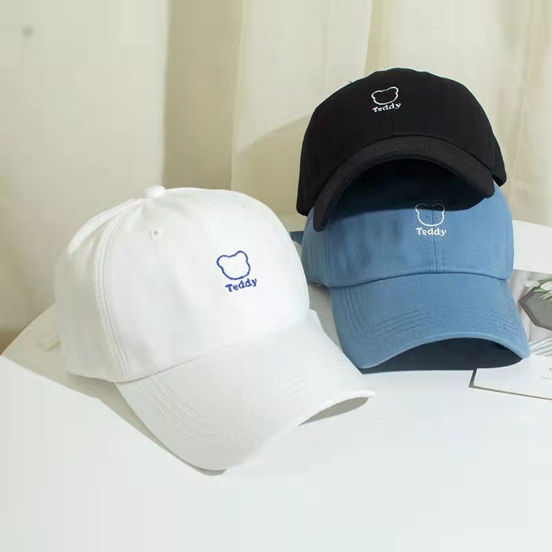 Mũ lưỡi trai THE CAPAL thêu họa tiết gấu hoạt hình dễ thương dành cho nữ