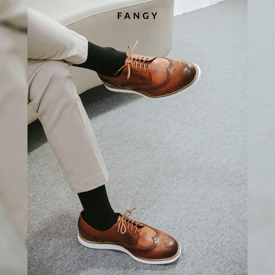 Giày da FANGY - The Modern Wingtips Sneakers - Nâu