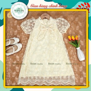 Váy ren thêu trắng ngà BeanChubby bé gái - MT40