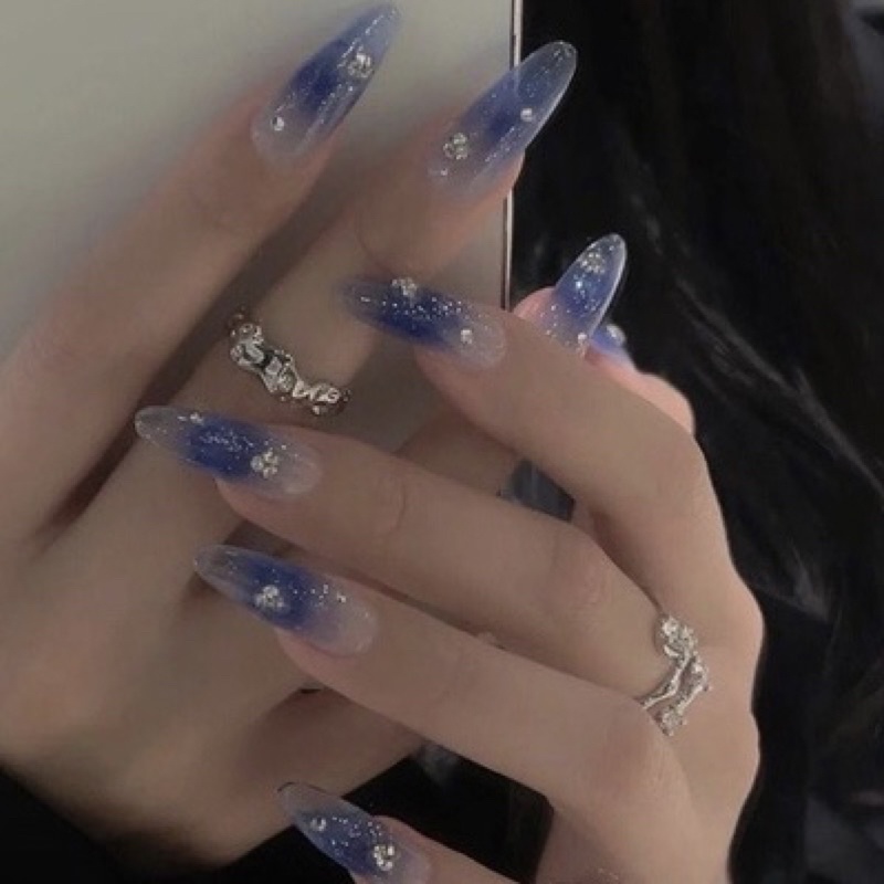 Nailbox loang xanh đính đá
