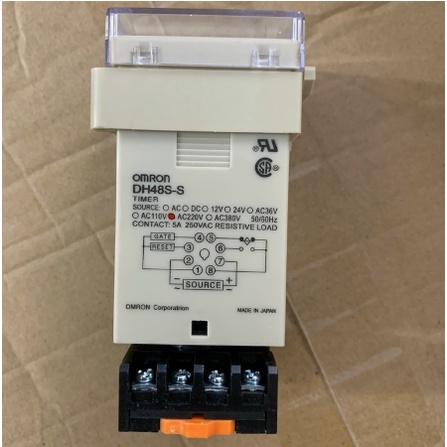 Rơle thời gian  DH48S-S OMRON mặt đỏ kèm đế