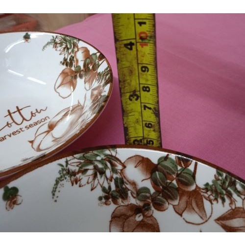 TÔ LOE GỐM SỨ CAO CẤP HOA VĂN COTTON - ĐK 18CM