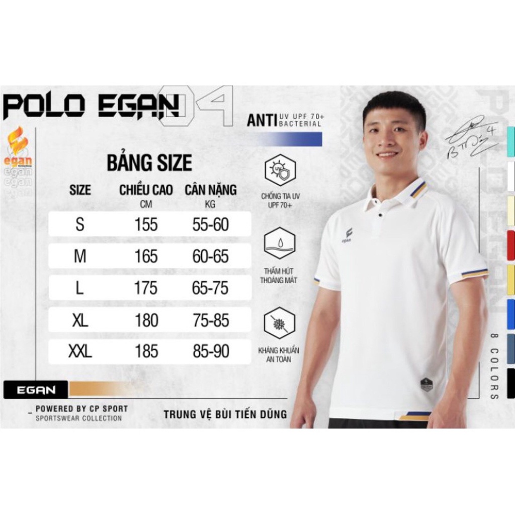 Áo Polo Chính Hãng Egan 4 - Chất Vải Kháng Khuẩn, Co Giãn 4 Chiều