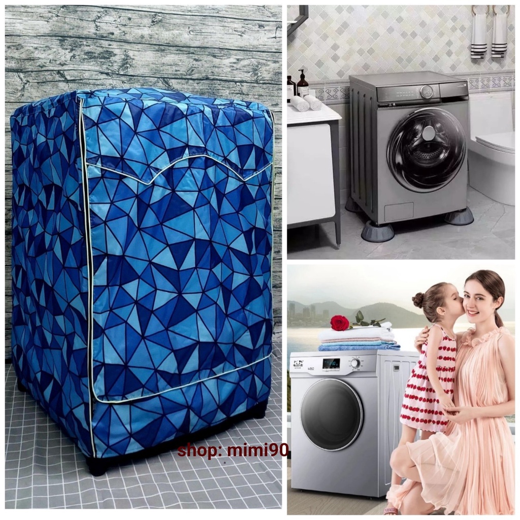 (Dành cho Dòng Aqua từ 8-15kg) Vải dù xịn không nổ vỏ Áo trùm máy giặt cửa trước - vải bao chùm chống bụi (mẫu như hình)