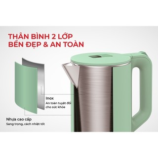 Ấm siêu tốc inox 2 LỚP 1.8L BARETTI BRD181G