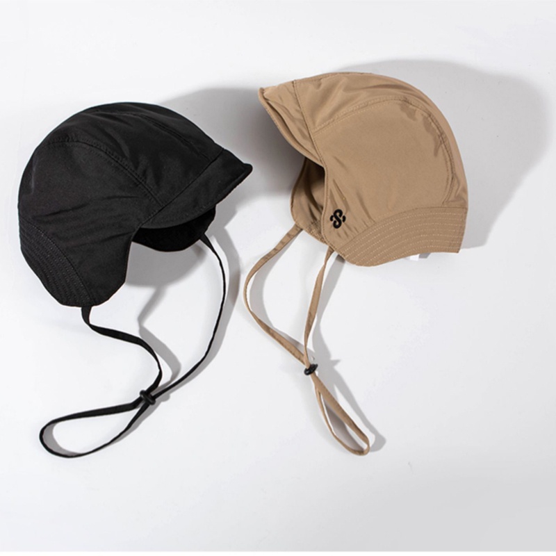 Mũ phi công màu trơn giữ ấm bảo vệ tai có dây chống gió mùa đông phong cách Hàn Quốc cho nam và nữ