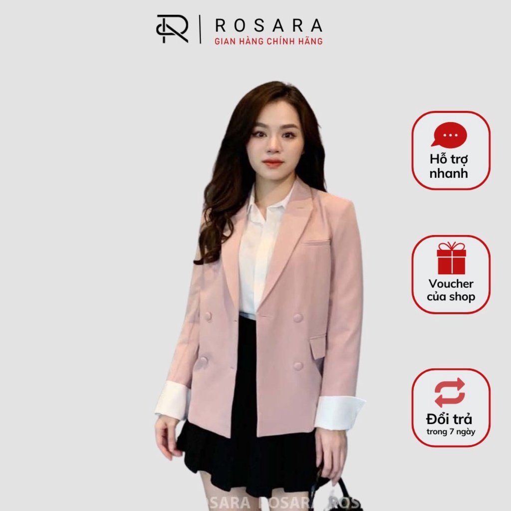 Áo Vest Thiết Kế Màu Hồng Thời Trang Công Sở Nữ Sang Chảnh Rosara KH23 - Thời Trang Rosara
