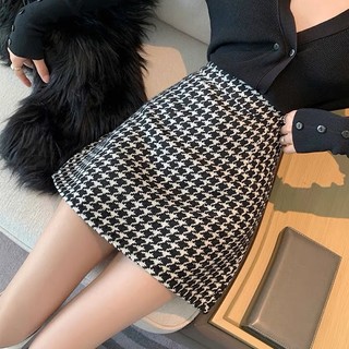 Chân váy kẻ rích rắc dáng a ngắn basic