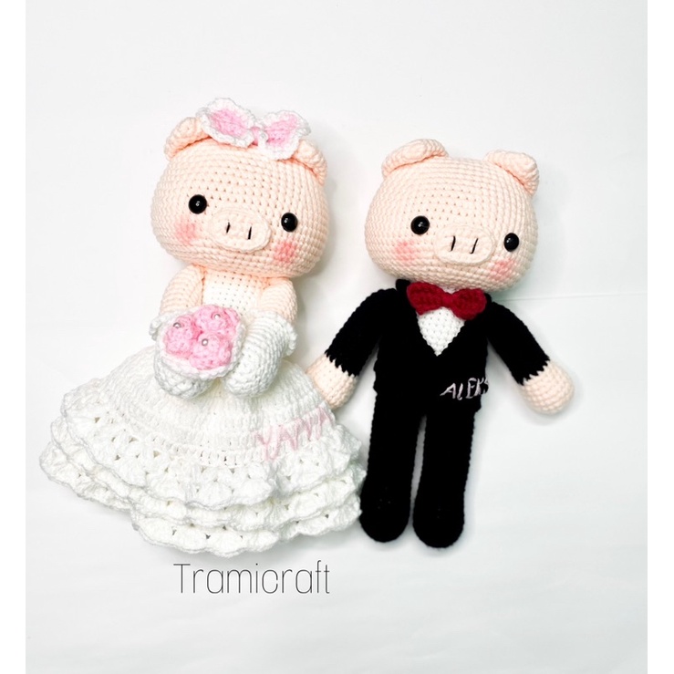 Cô dâu chú rể len handmade